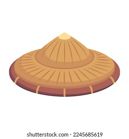 A customizable flat icon of samurai hat 