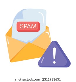 Customizable flat icon of spam mail 