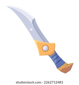Un icono plano personalizable de un cuchillo espartano