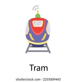 A customizable flat icon of tram 