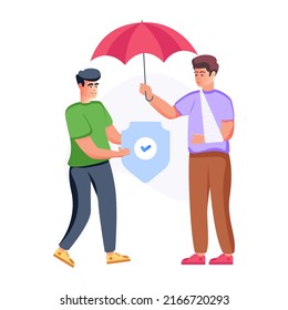 Una ilustración plana personalizable de la política de accidentes 