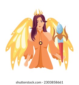 Customizable flat illustration of fairy magic 