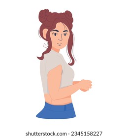 Ilustración plana personalizable de la niña 