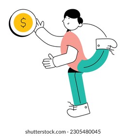 Ilustración plana personalizable del inversor