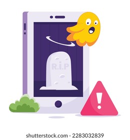 A customizable flat illustration of mobile error 