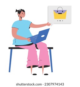 Ilustración plana personalizable de la compra en línea 