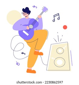 A customizable flat illustration of singer 