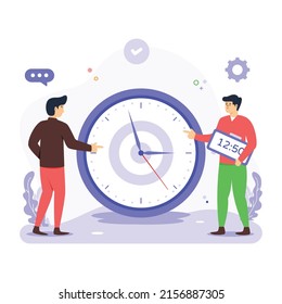 A customizable flat illustration of time management 

