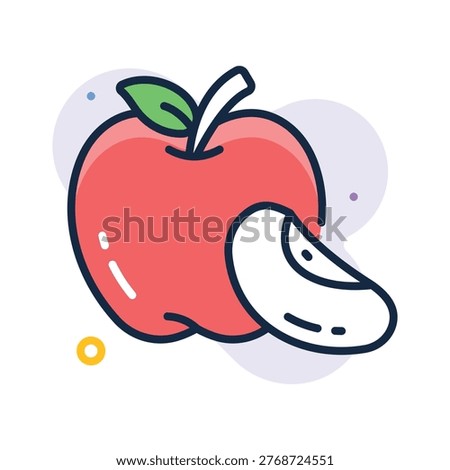 A customizable flat outline icon of apple healthy fruit