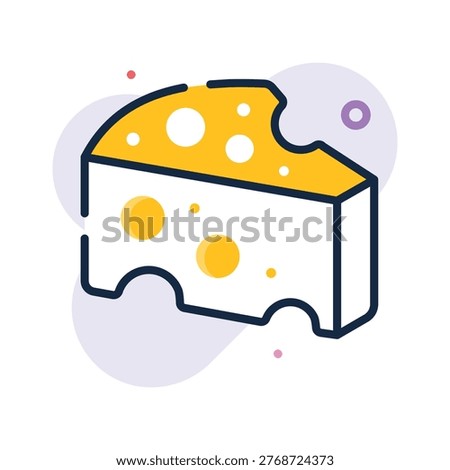 A customizable flat outline icon of cheese dairy food