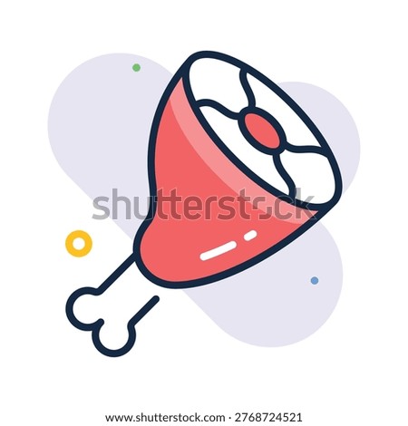 A customizable flat outline icon of ham leg meat