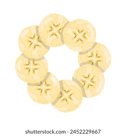 A customizable flat sticker banana pieces