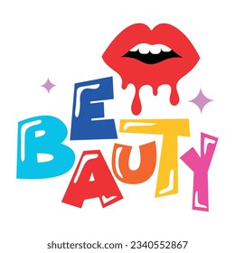 Customizable flat sticker of beauty 