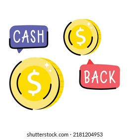 A customizable flat sticker of coins