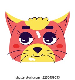 Customizable flat sticker of cute kitty 