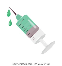 A customizable flat sticker of drug injection