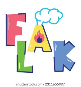 Customizable flat sticker of flak 