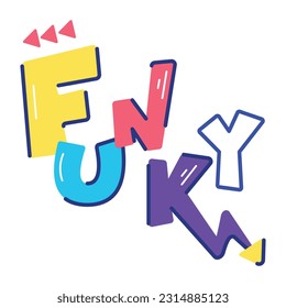Customizable flat sticker of funky 