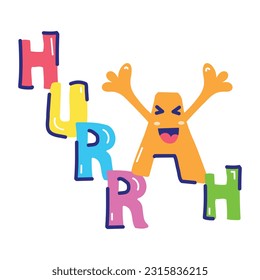 Pegatina plana personalizable de hurrah 