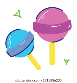 Customizable flat sticker of lollipops 