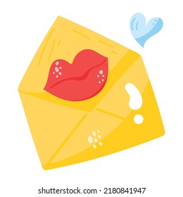 A customizable flat sticker of love note 