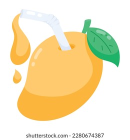 Una pegatina plana personalizable de jugo de mango 