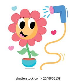 A customizable flat sticker of plant shower 