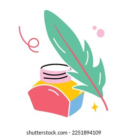 Una pegatina plana personalizable de tinta rápida 