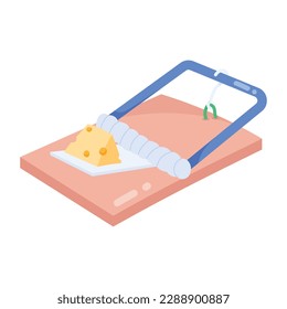 Customizable flat sticker of rat trap 