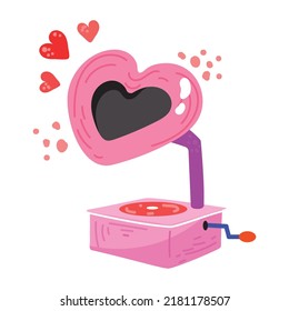 A customizable flat sticker of romantic music 