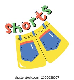 Customizable flat sticker of shorts 