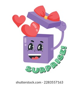 A customizable flat sticker surprise box 