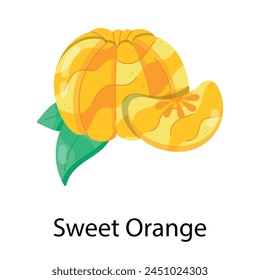 Pegatina plana personalizable de naranja dulce