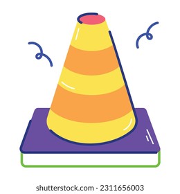 Customizable flat sticker of traffic cone 