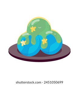 Customizable flat style sticker of honey berries