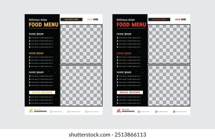 Diseño de menú de alimentos personalizable | Profesional y diseño atractivo