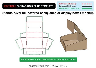 Customizable full-covered backplanes mockup dieline for product packaging design, Packaging Design, Box Mockup, Package Mockup, box dieline, die cut template, Custom box dieline