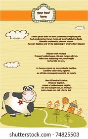 customizable fun background with cow