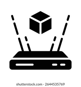 A customizable glyph icon of 3d hologram projection