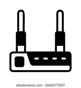 Un icono de glifo personalizable de conexión de enrutador activa