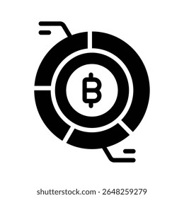 A customizable glyph icon of bitcoin analysis chart