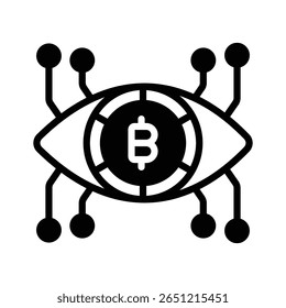 Um ícone de glifo personalizável com visão bitcoin