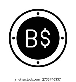 A customizable glyph icon of brunei dollar is scalable