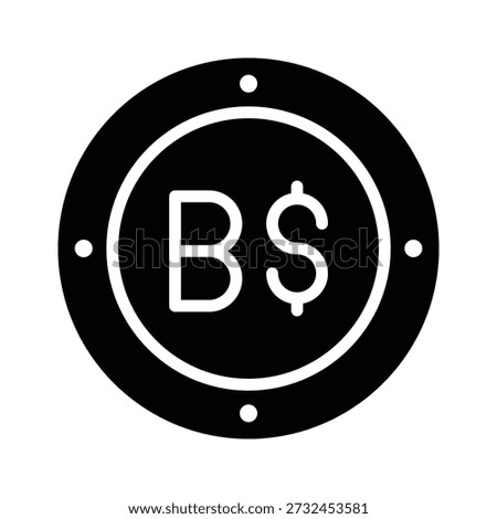 A customizable glyph icon of brunei dollar is scalable