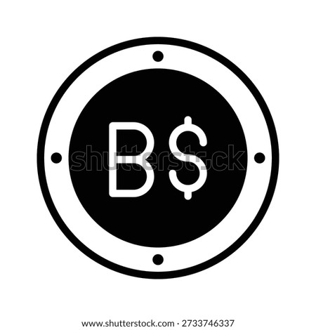 A customizable glyph icon of brunei dollar is scalable