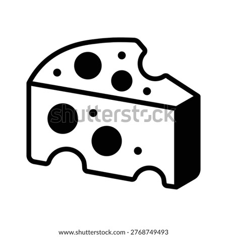A customizable glyph icon of cheese dairy food