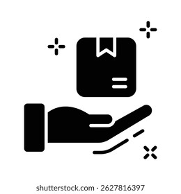 A customizable glyph icon of delivery service