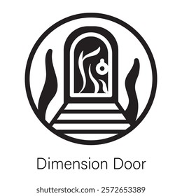 A customizable glyph icon of dimension door 