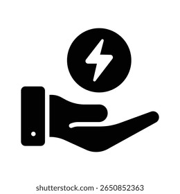Um ícone de glifo personalizável que incentiva a iniciativa para economizar energia