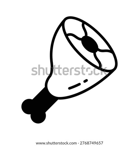 A customizable glyph icon of ham leg meat